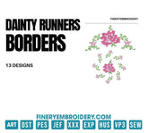 Dainty runners: Embroidery Design Pack - FineryEmbroidery